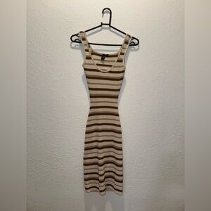 Women’s Bodycon Open Back Striped Knit Dress